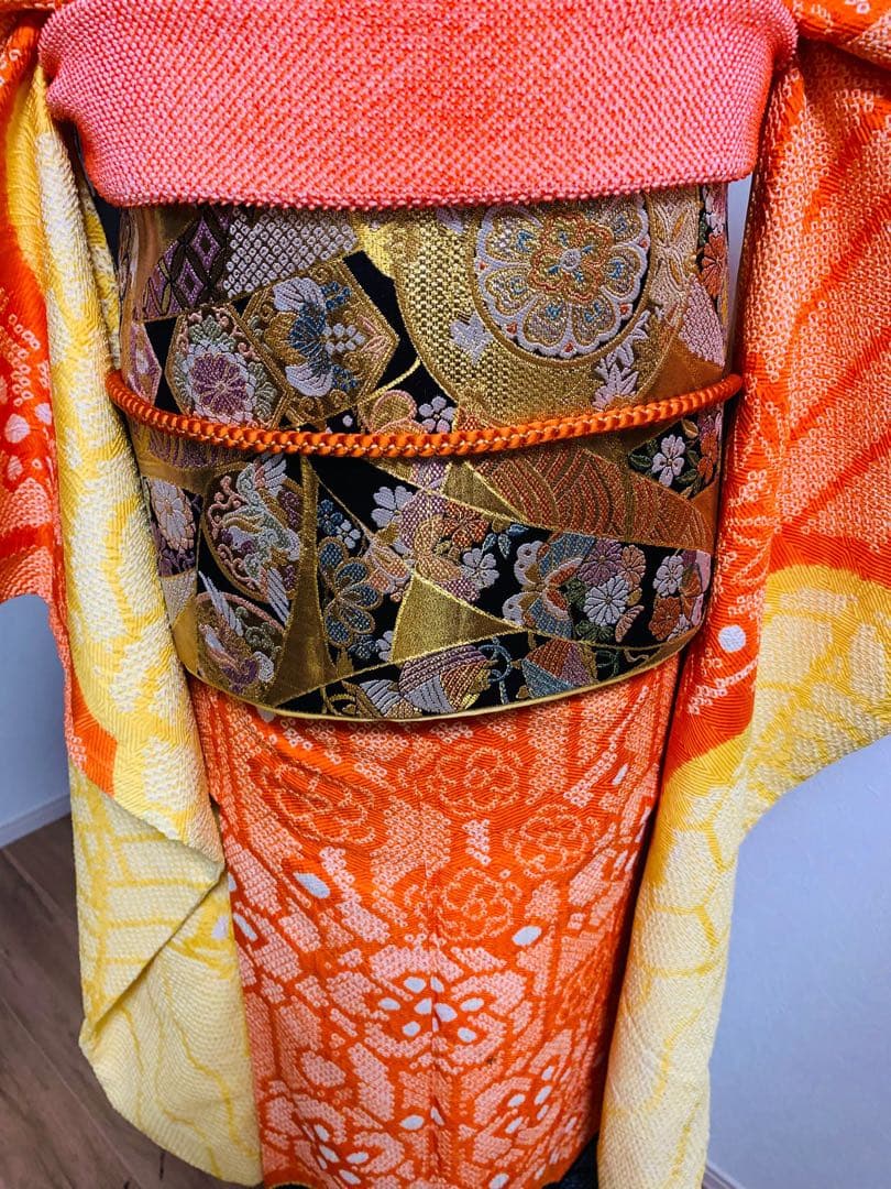 振袖 オレンジと黄色　フルセット❗️大特価セール！