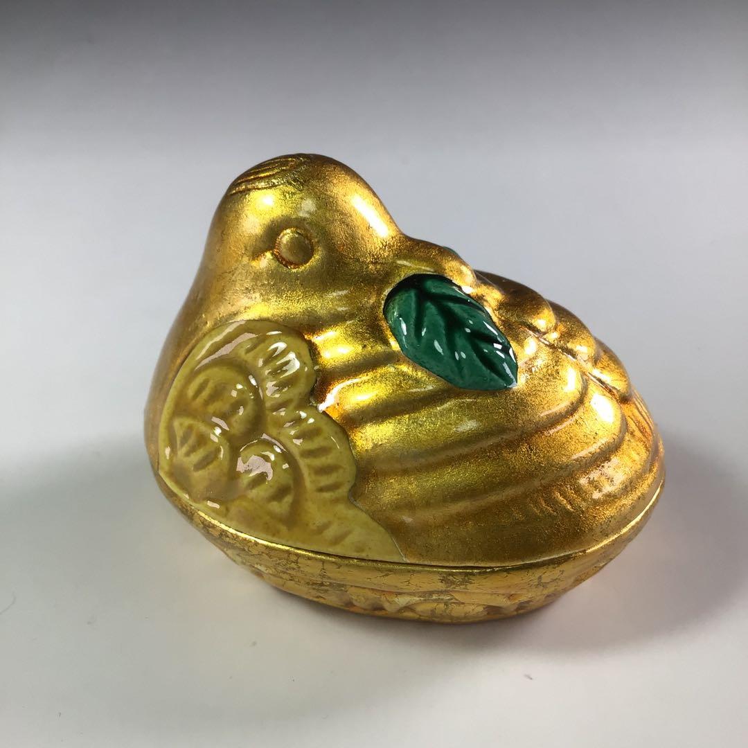 Ｒ７２５　香合　『中村翠嵐造』『交趾白檀』『花喰鳥香合』　共箱　茶道具