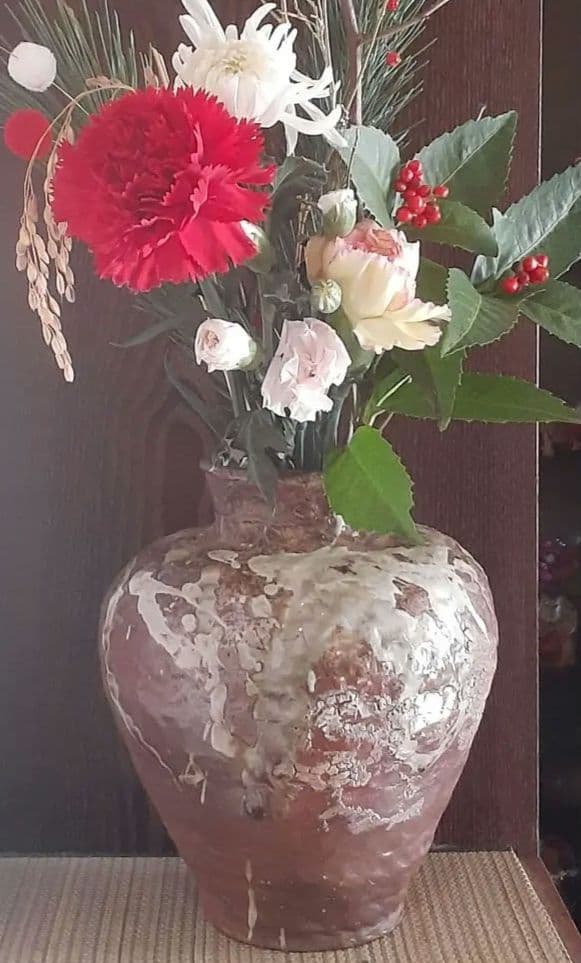 陶芸 古い壺 手びねり 陶印あり