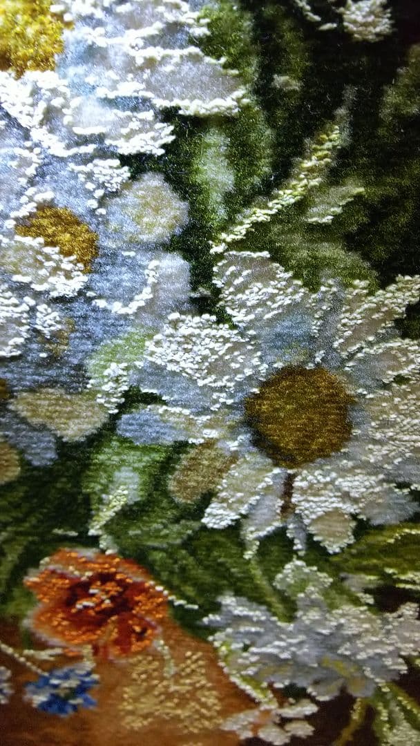 手織りペルシャ絨毯　タブリーズ産絨毯絵画　ウール&シルク