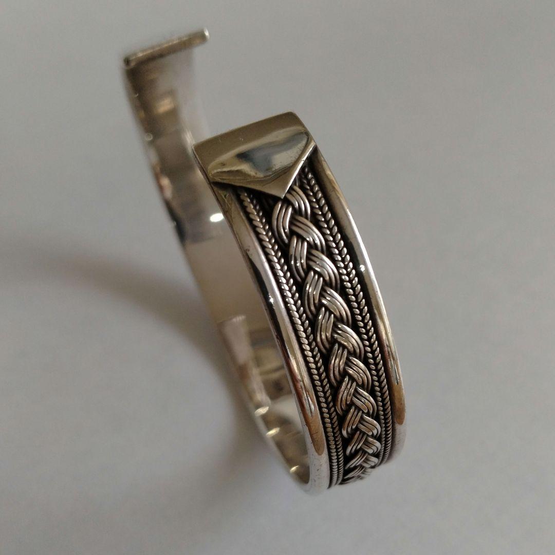 90s ヴィンテージ ハンドメイド シルバー925 ケルトノット バングル