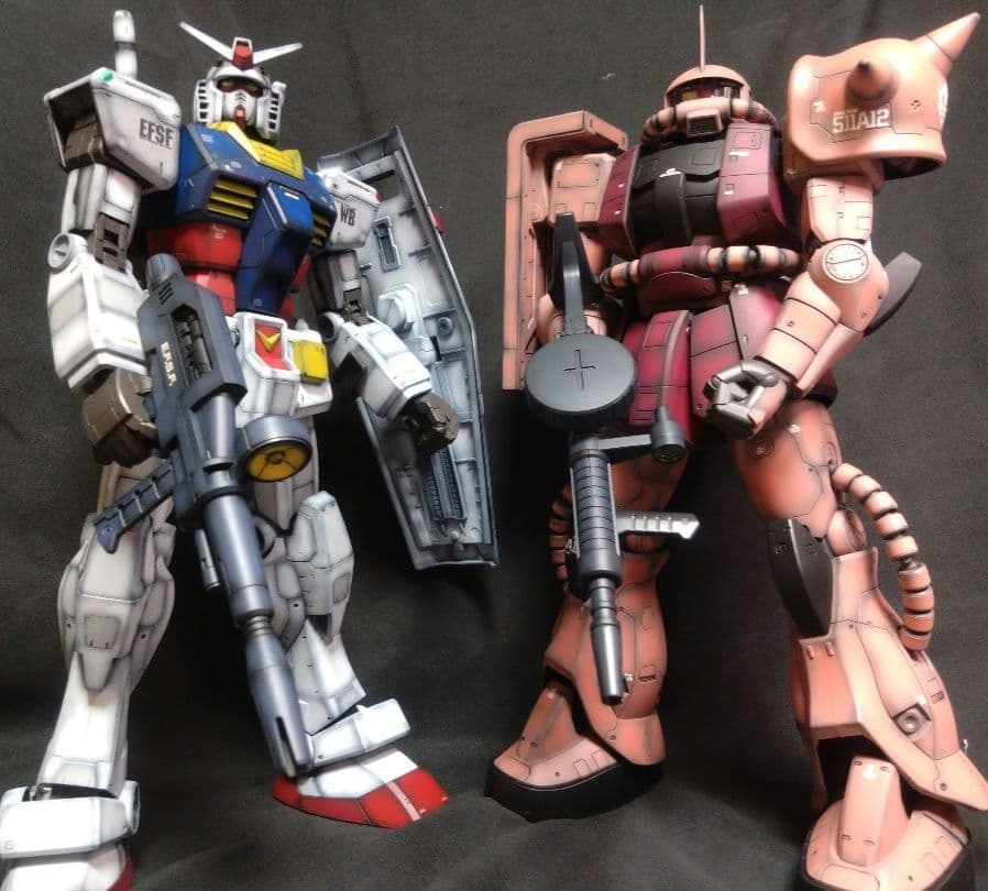 メガサイズモデル　ガンダム　シャア専用ザク 完成品2体セット