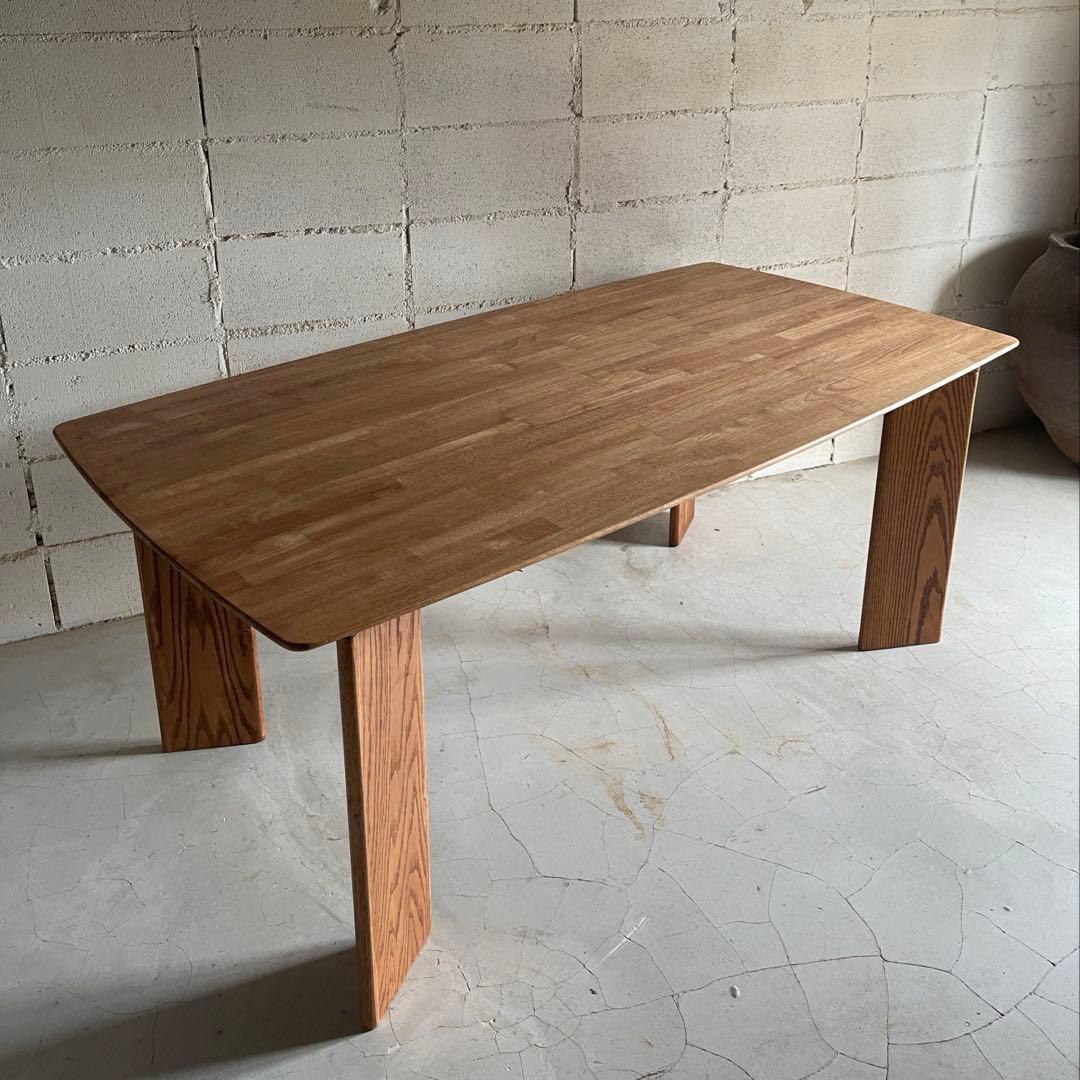 天然木無垢材　ダイニングテーブル　高さ2段階可　ハイセンス　モダン