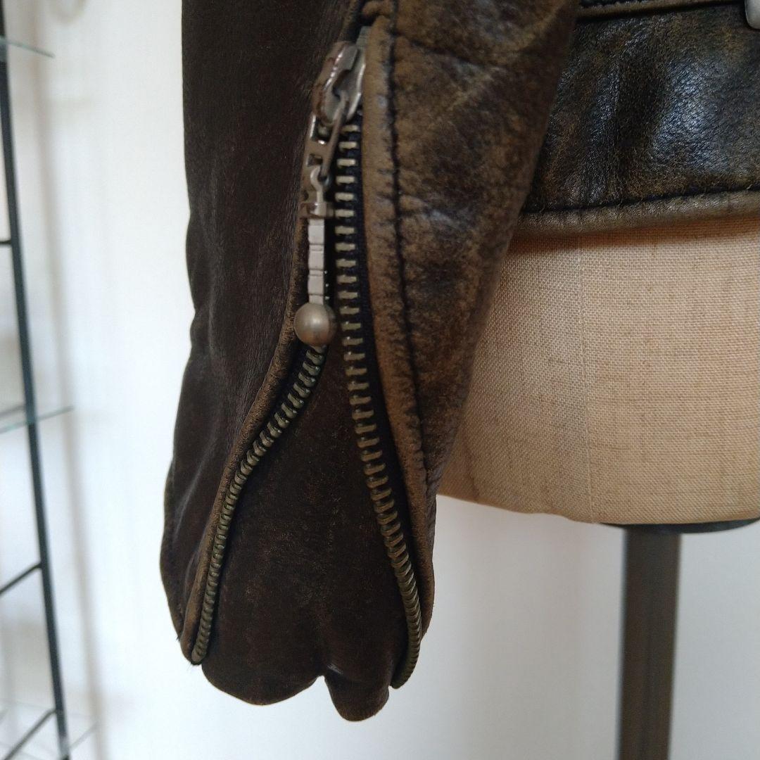 【R.B.C】ダークブラウン レザージャケット ライダース