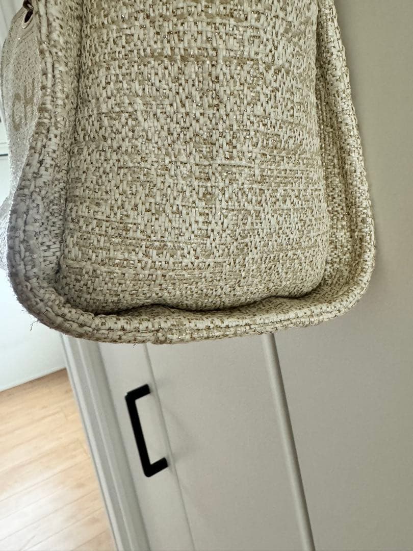 シャネル　CHANEL ドーヴィル チェーンショルダーバッグ ラフィア系天然素材