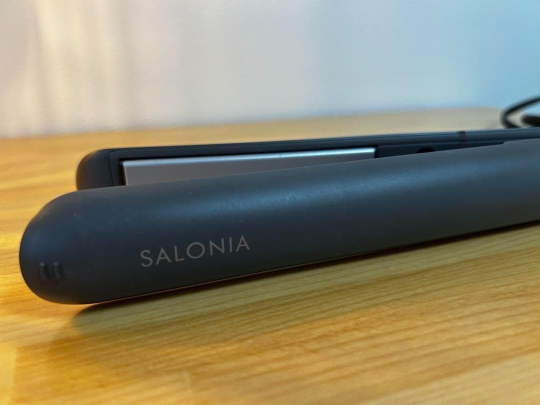 SALONIA スムースシャインストレートヘアアイロン 24mm グレーポーチ付