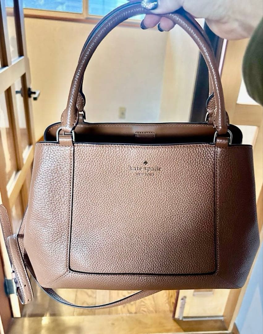 kate spade ブラウンレザーショルダーバッグ