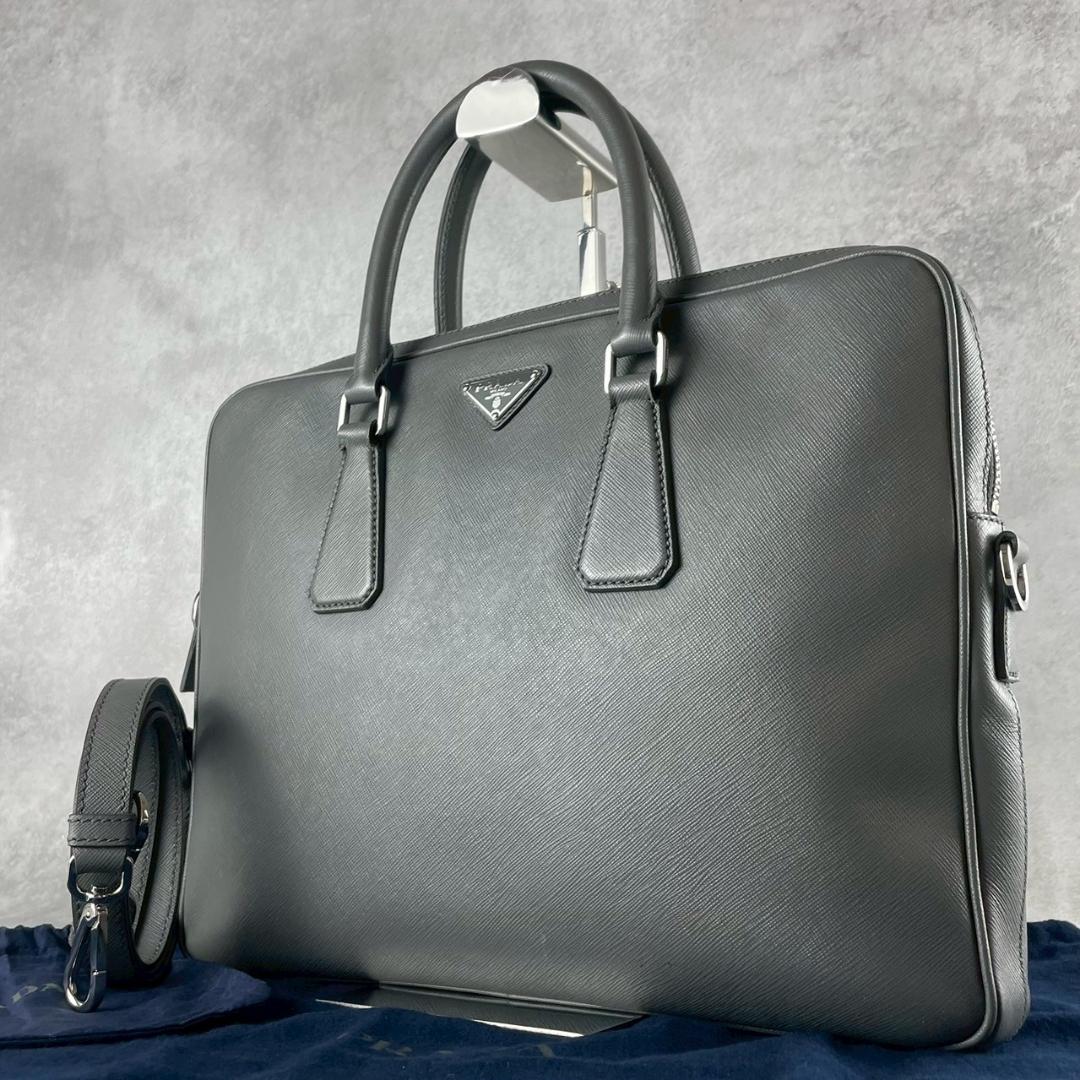 現行/極美品✨ PRADA サフィアーノレザー 2way ビジネスバッグ 鞄