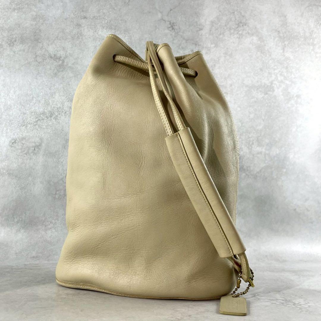 良品✨レア オールドコーチ 西口修平 ショルダーバッグ オールレザー 巾着型