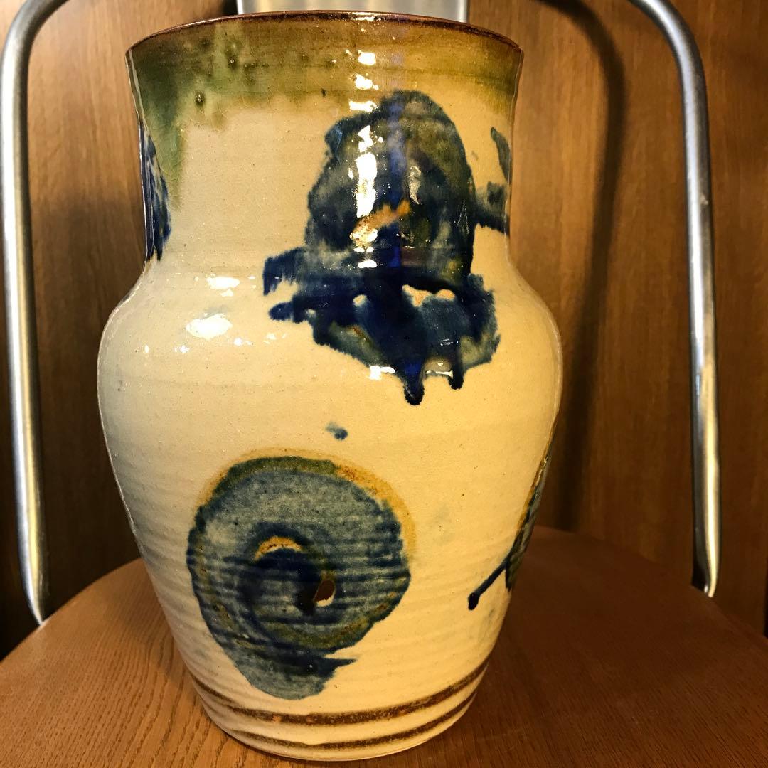 壷屋焼　北窯　やちむん　山田真萬　読谷山焼　花瓶　壷　沖縄　伝統工芸