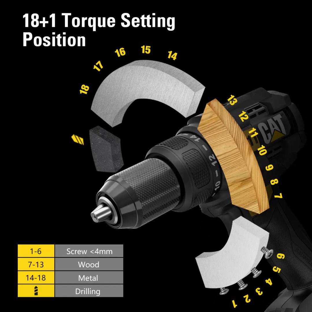 ば*ぁ様 CATERPILLAR 18Vドリルドライバーセット バッテリー2個付