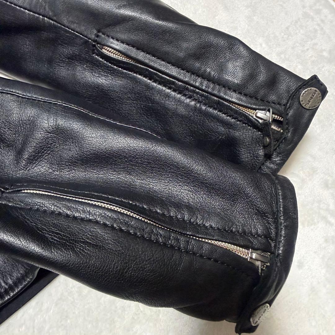 美品　SPIDI レザージャケット ライダース ブラック 黒 M
