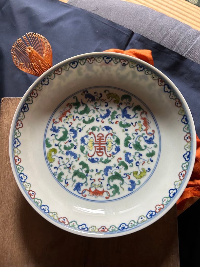 ○ 時代物　清代皿　中国美術　唐物