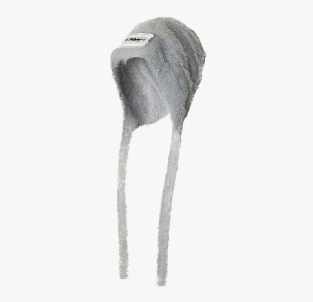 帽子 theredthread gray S fuzzy knit beanie