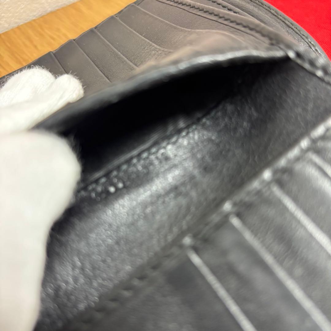 GUCCI グッチ インターロッキング Wホック 二つ折り GG BLACK