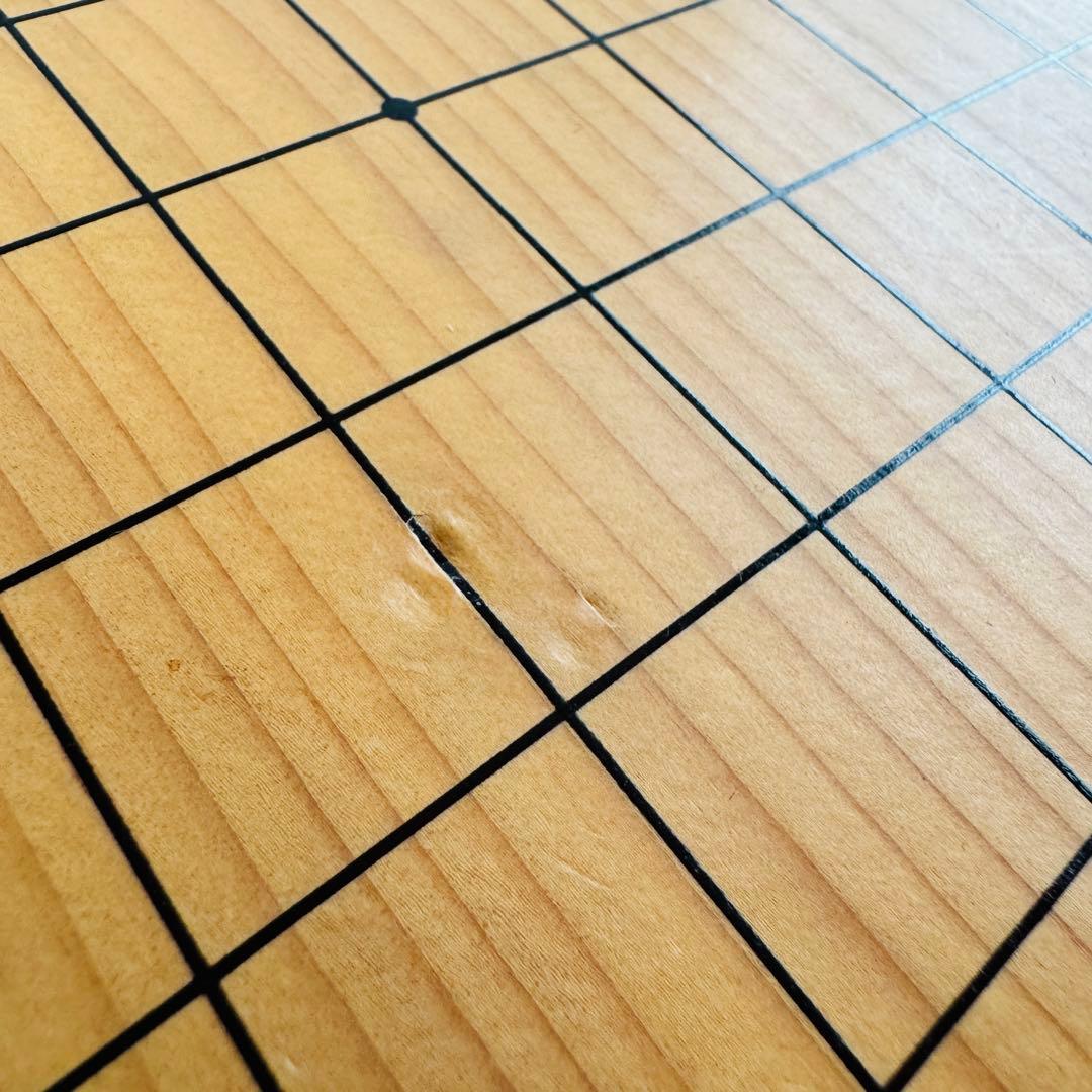 【 新榧 】 囲碁 碁盤　脚付き へそ有り 柾目　5寸