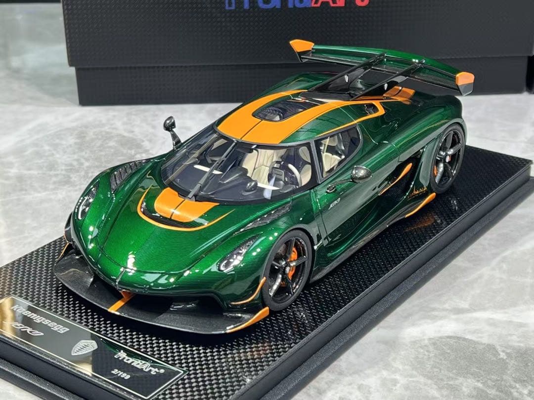 新品 FrontiArt ケーニグセグ jesko グリーンカーボン ミニカー