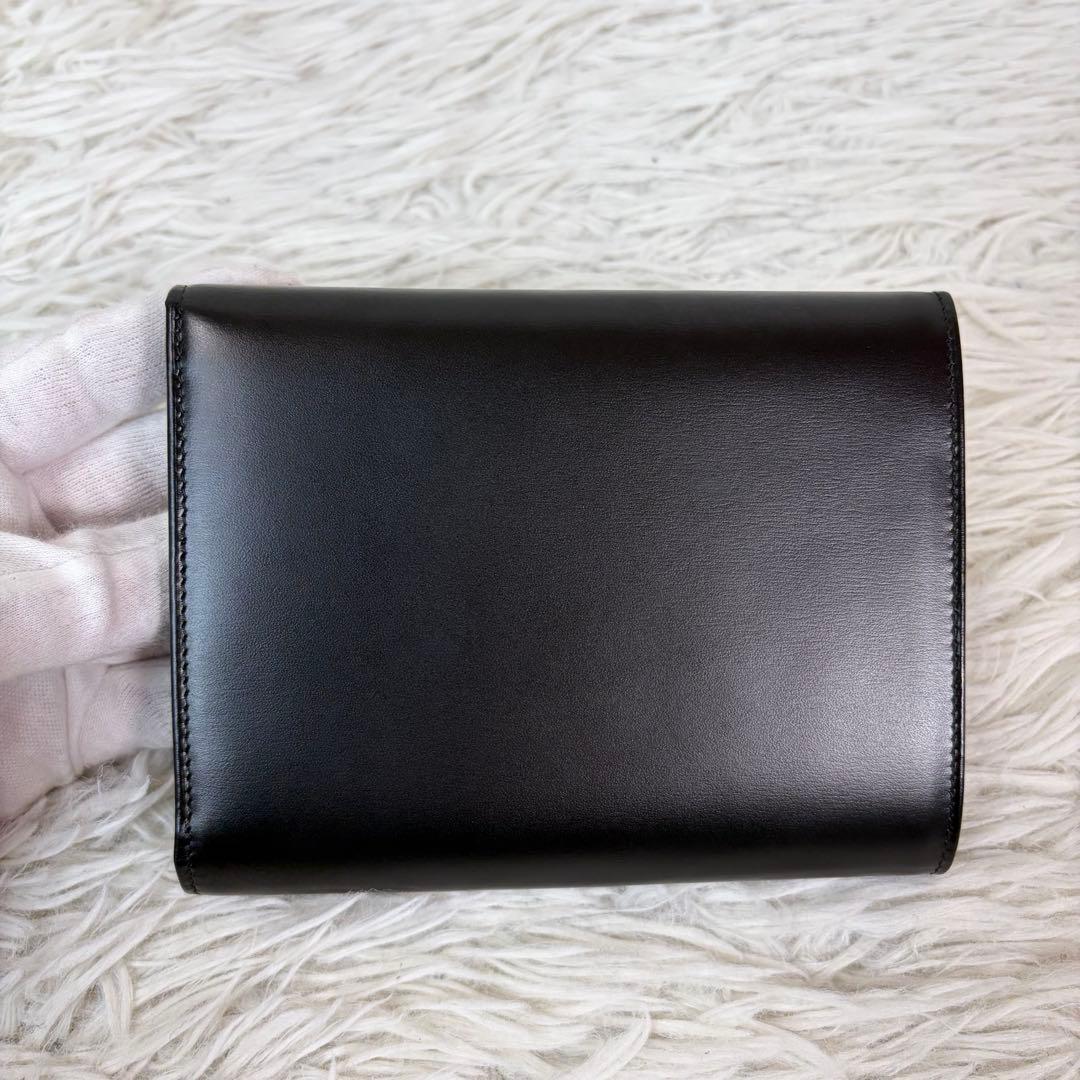 新品未使用品/付属品有✨Cartier 三つ折り 財布 パンテール　金具 黒