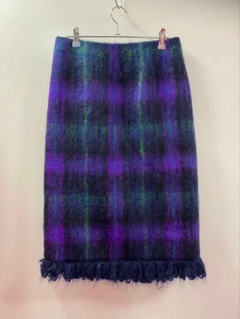 2019AW drawer ドゥロワー チェックフリンジラップスカート