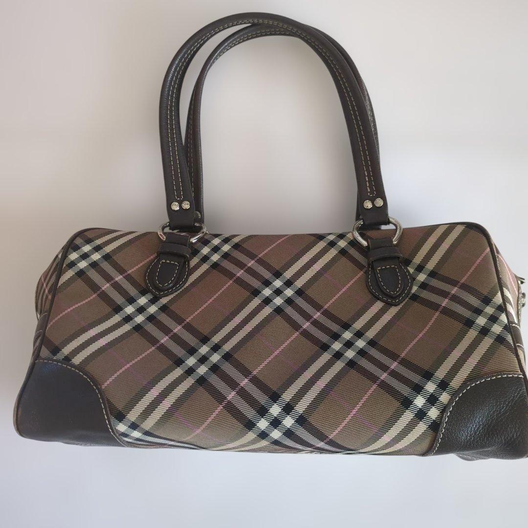 BURBERRY　チェック柄ハンドバッグ（ボストン型）