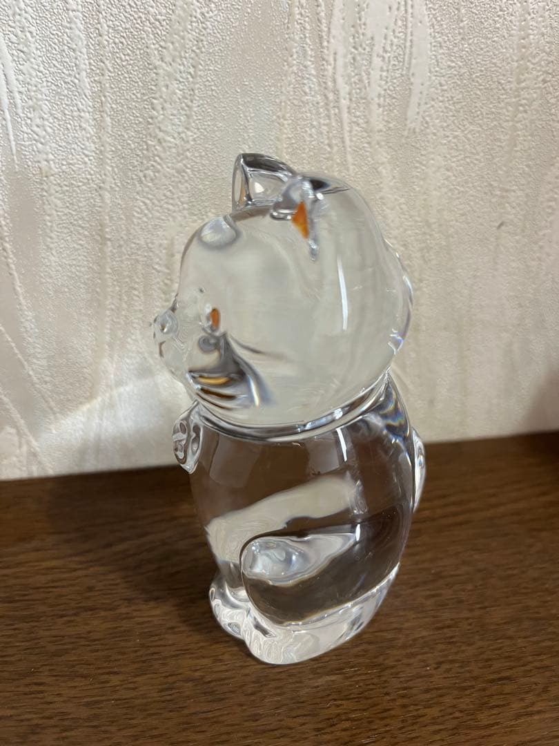 バカラBaccaratクリスタルガラス 招き猫　まねき猫