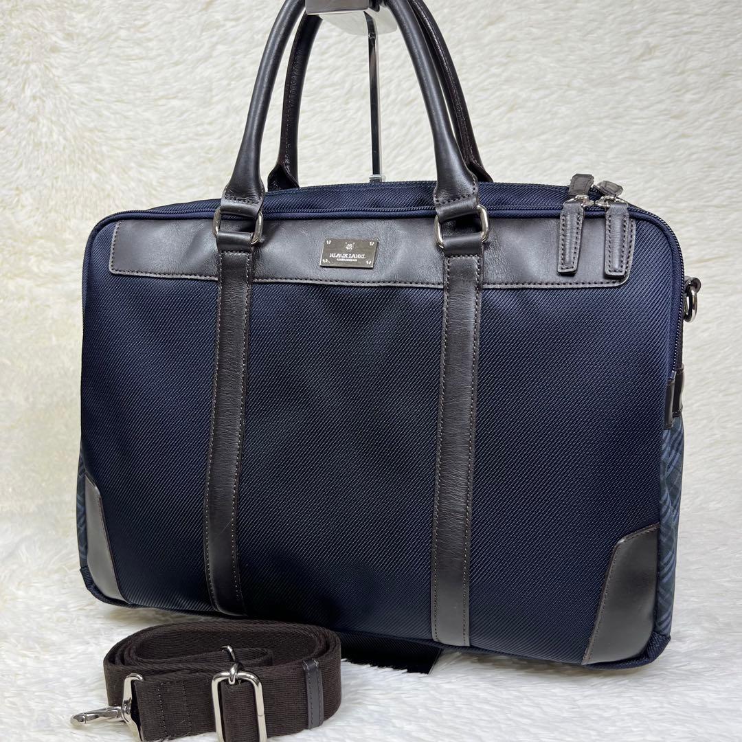 ブラックレーベルクレストブリッジ 2way ビジネスバッグ ネイビー A4収納可