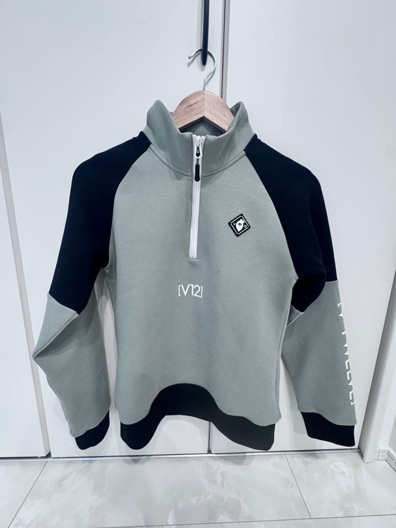 V12 ハーフジップ ゴルフジャケット グレー/ブラック
