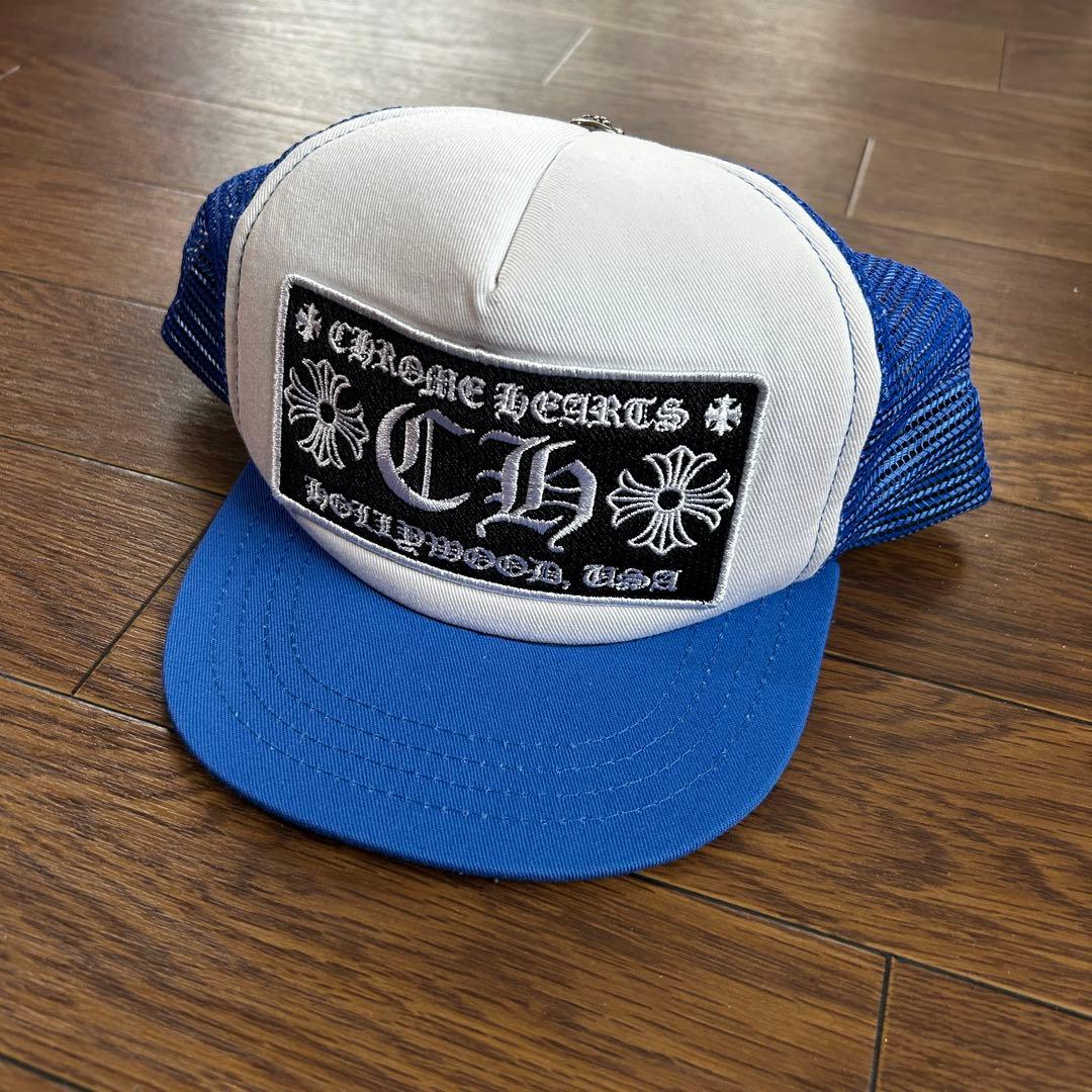 CHROME HEARTS/クロムハーツ トラッカーキャップ ホワイト/ブルー