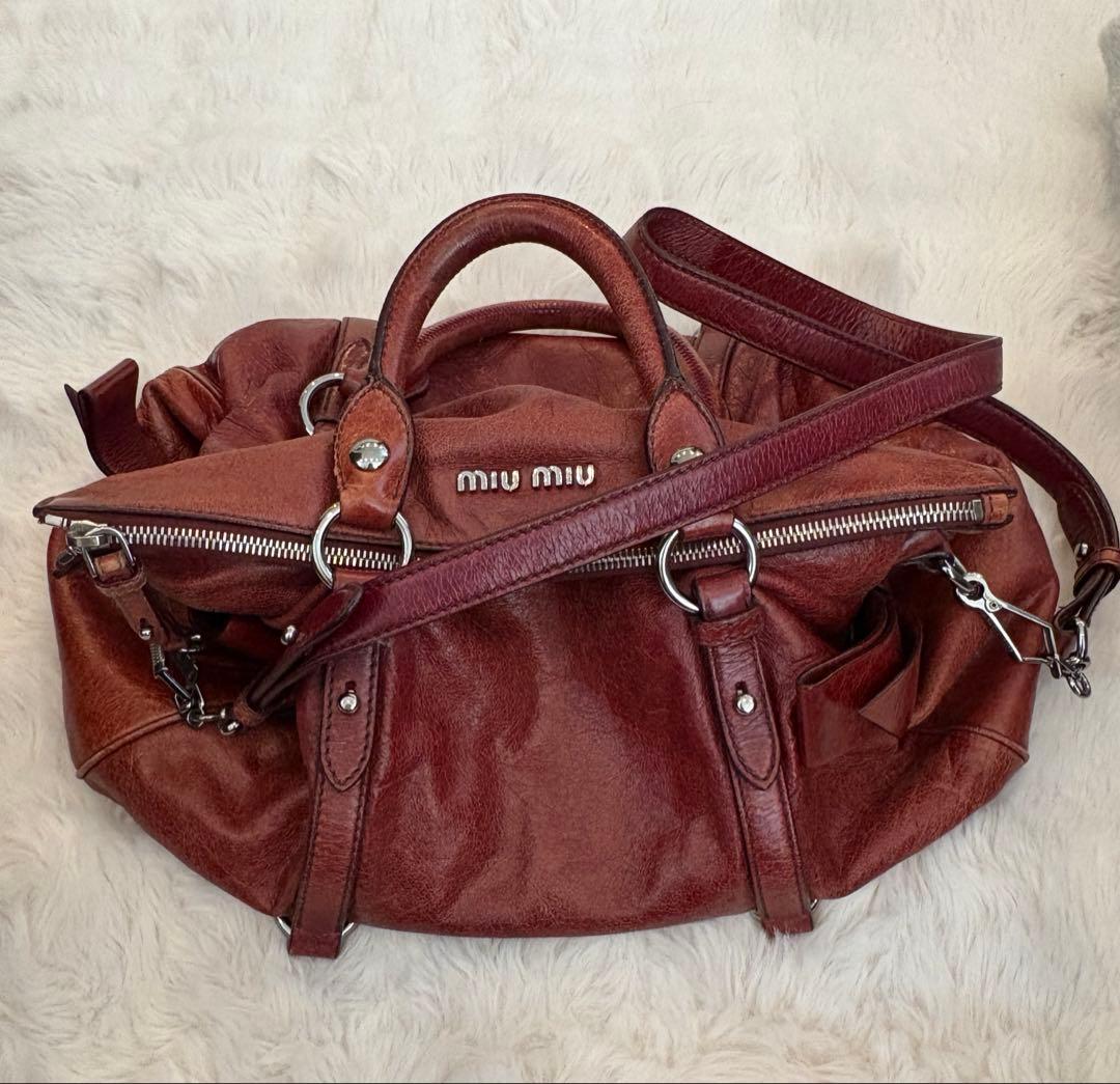 バッグ miu miu VITTELO LUX hand bag