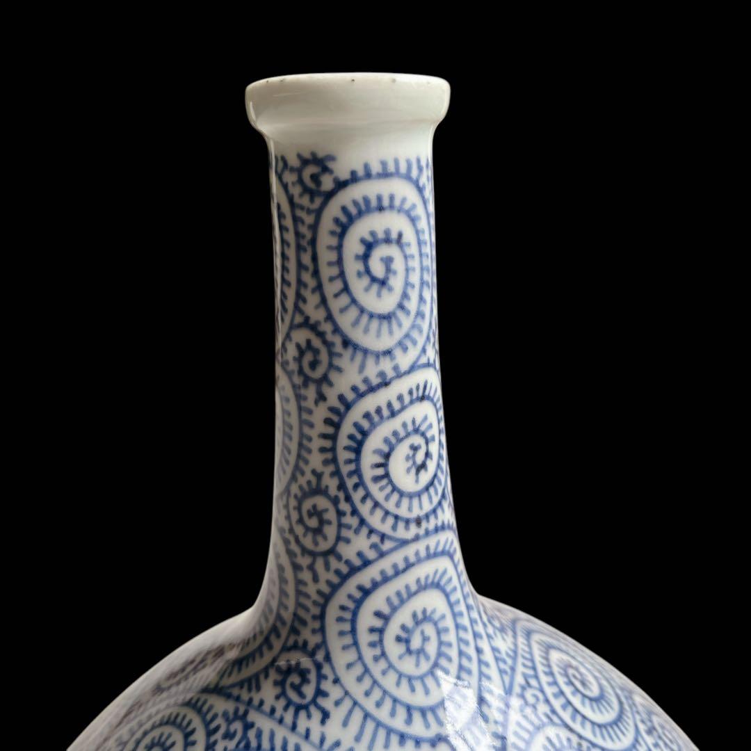 古伊万里 大徳利 花瓶 蛸唐草 染付け 骨董品 アンティーク 陶器 大きいサイズ