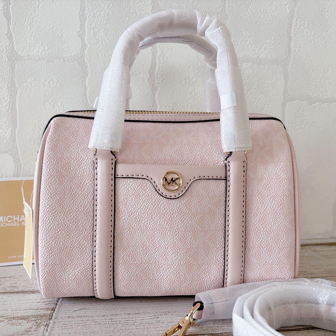 新品未使用✨マイケルコース ミニボストン ハンドバッグ2way MKロゴ ピンク