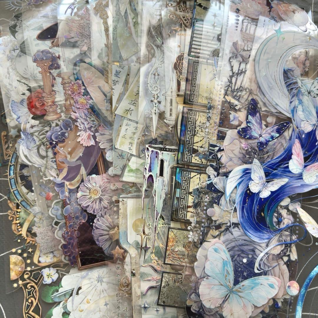 【同梱価格1040円】　コラージュ素材　海外マステ　装飾テープ　50種　PET⑥