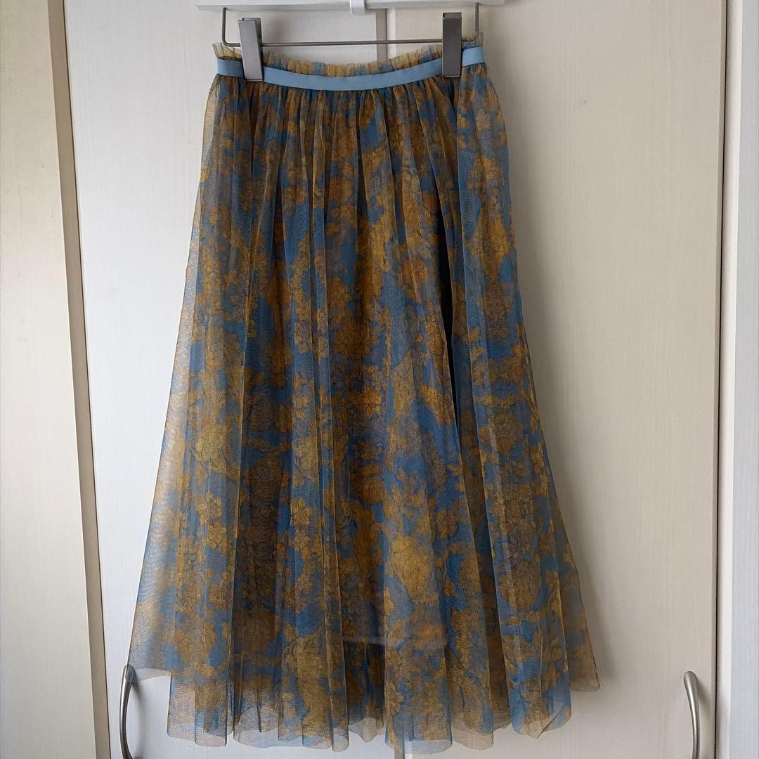 WACOAL DIA チュールプリントフレアスカート　ペチコートセット