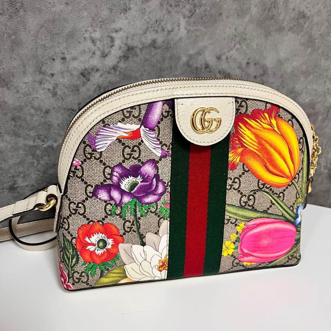 GUCCI フローラ　フラワープリント ショルダーバッグ