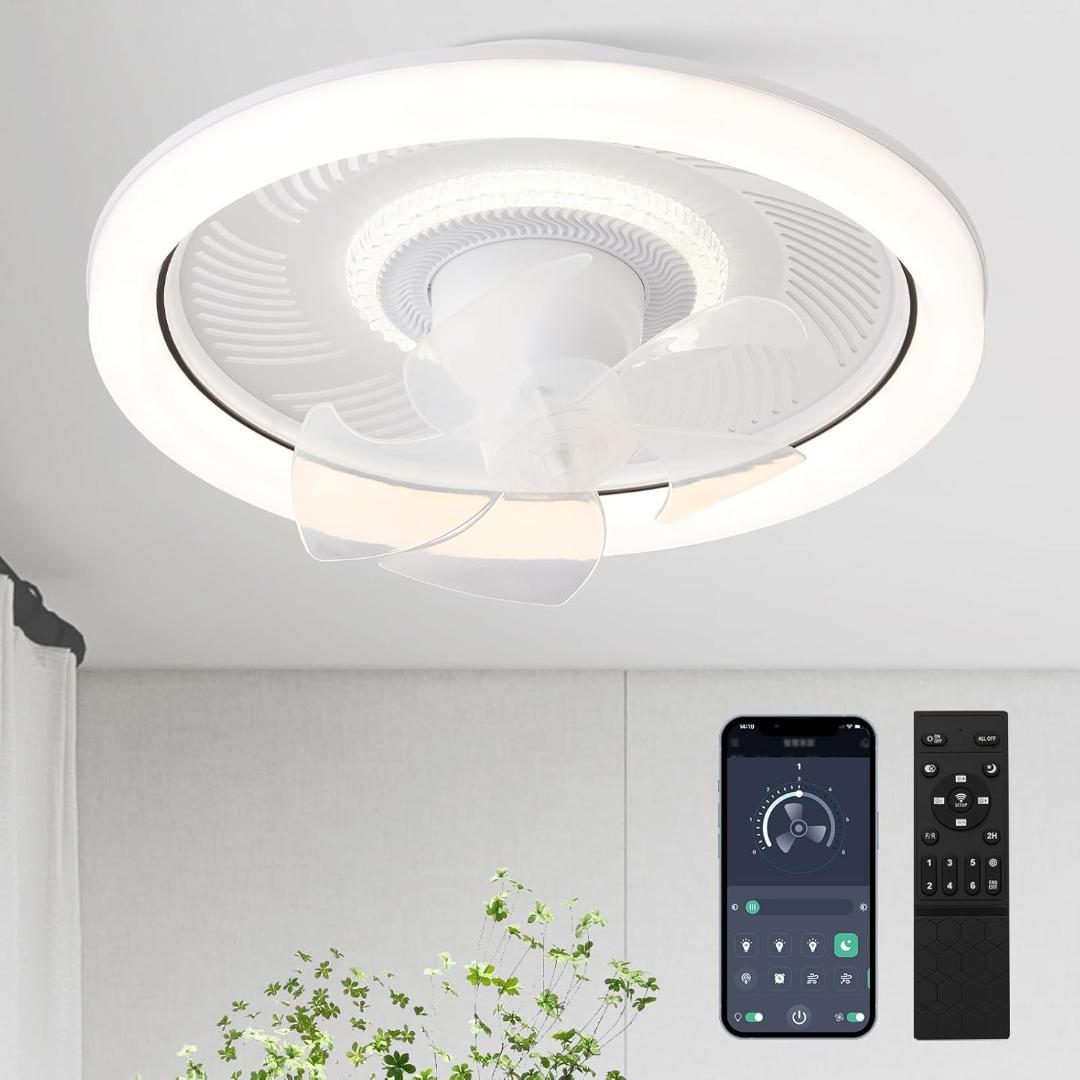 「スイングで360°首振り＆回転」シーリングファンライト ファン付き照明