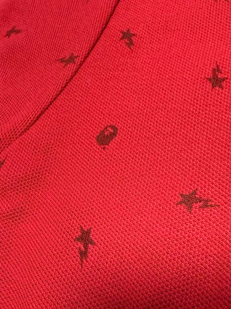 アベイシングエイプ ベイプスター ポロシャツ 赤 XXS 新品タグ付⭐︎BAPE