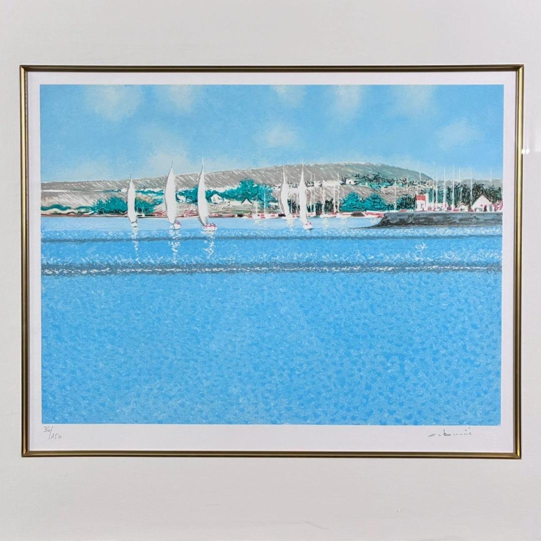 アンドレ・ブーリエ「ヴォワリエ」リトグラフ 直筆サイン入 額縁入り