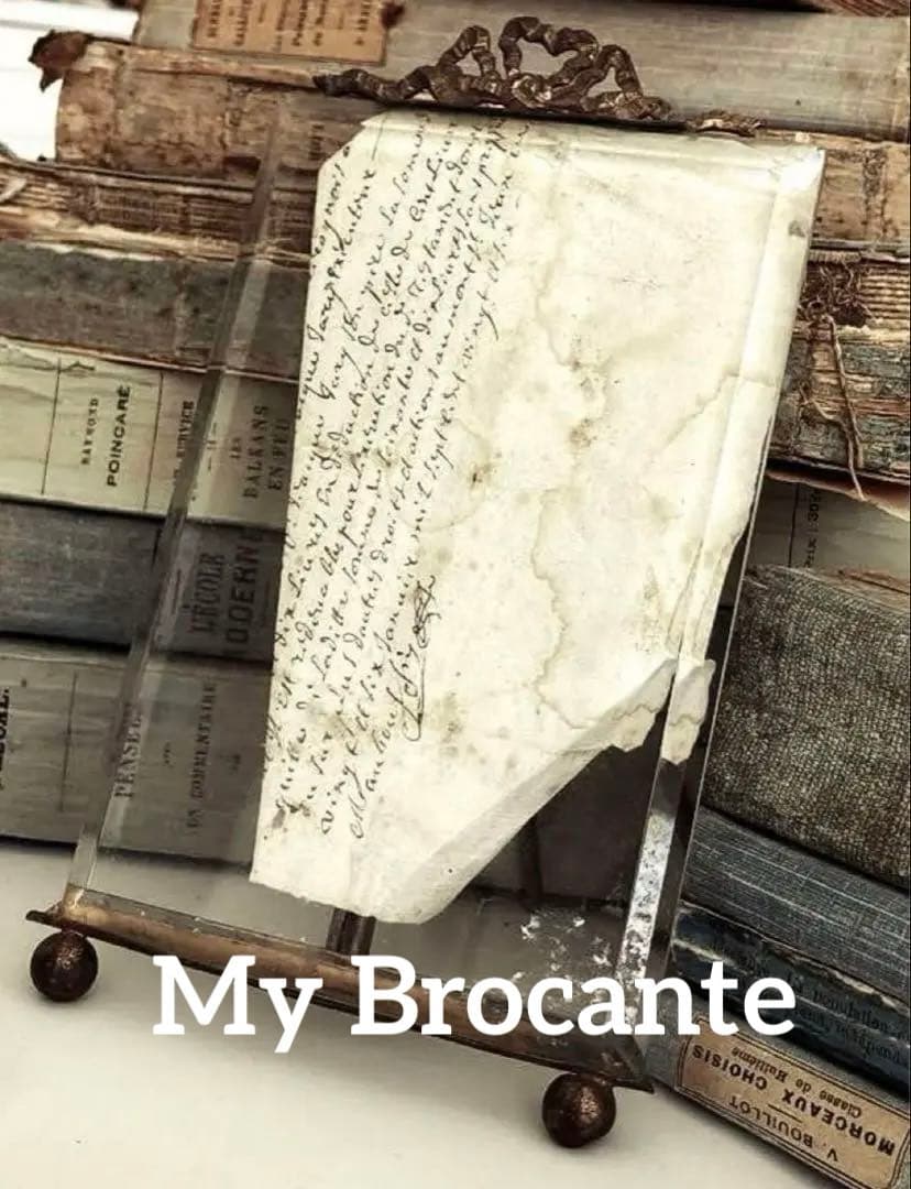 アンティーク雑貨 Old French glass ribbon frame.