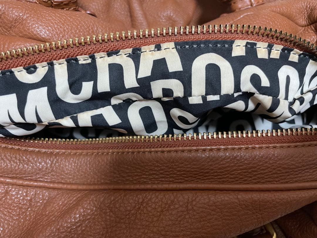 マークジェイコブス ブラウン レザー ハンドバッグ