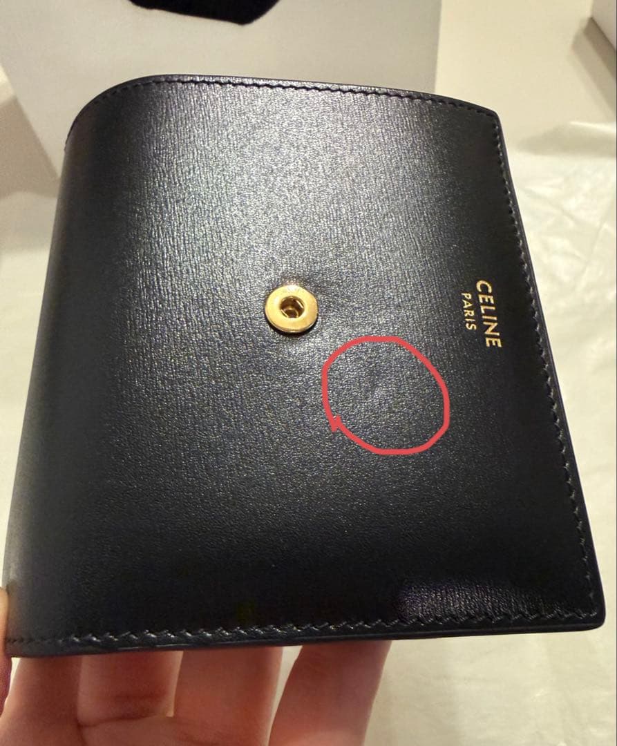 【美品】CELINE トリオンフ ウォレット 三つ折り財布 ブラック