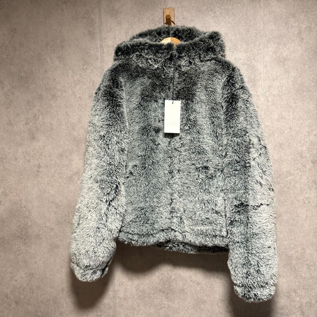 ZARA ザラ フェイクファー フード付きジャケット M