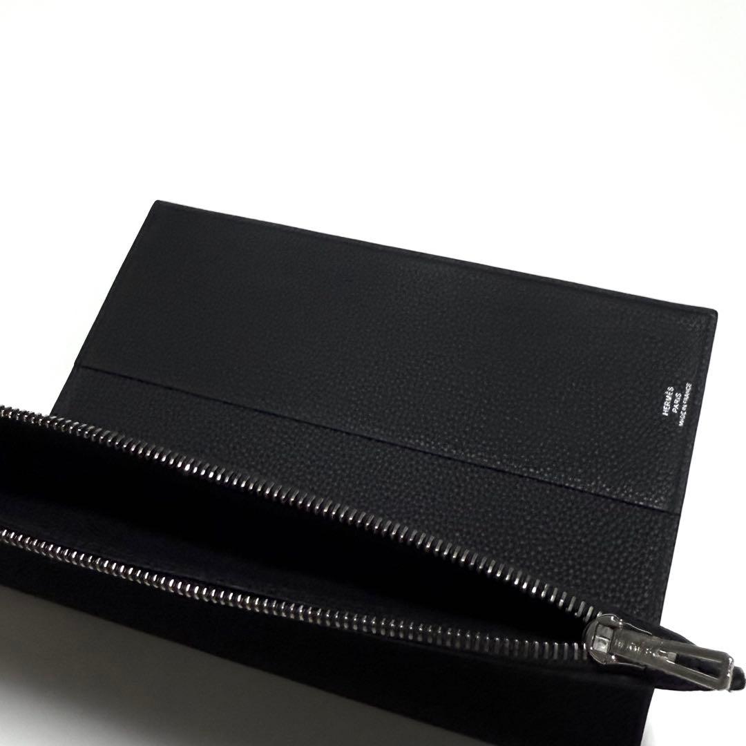 HERMES エルメス　EAジップ　A5 ノートカバー　トゴ　ブラック　メンズ