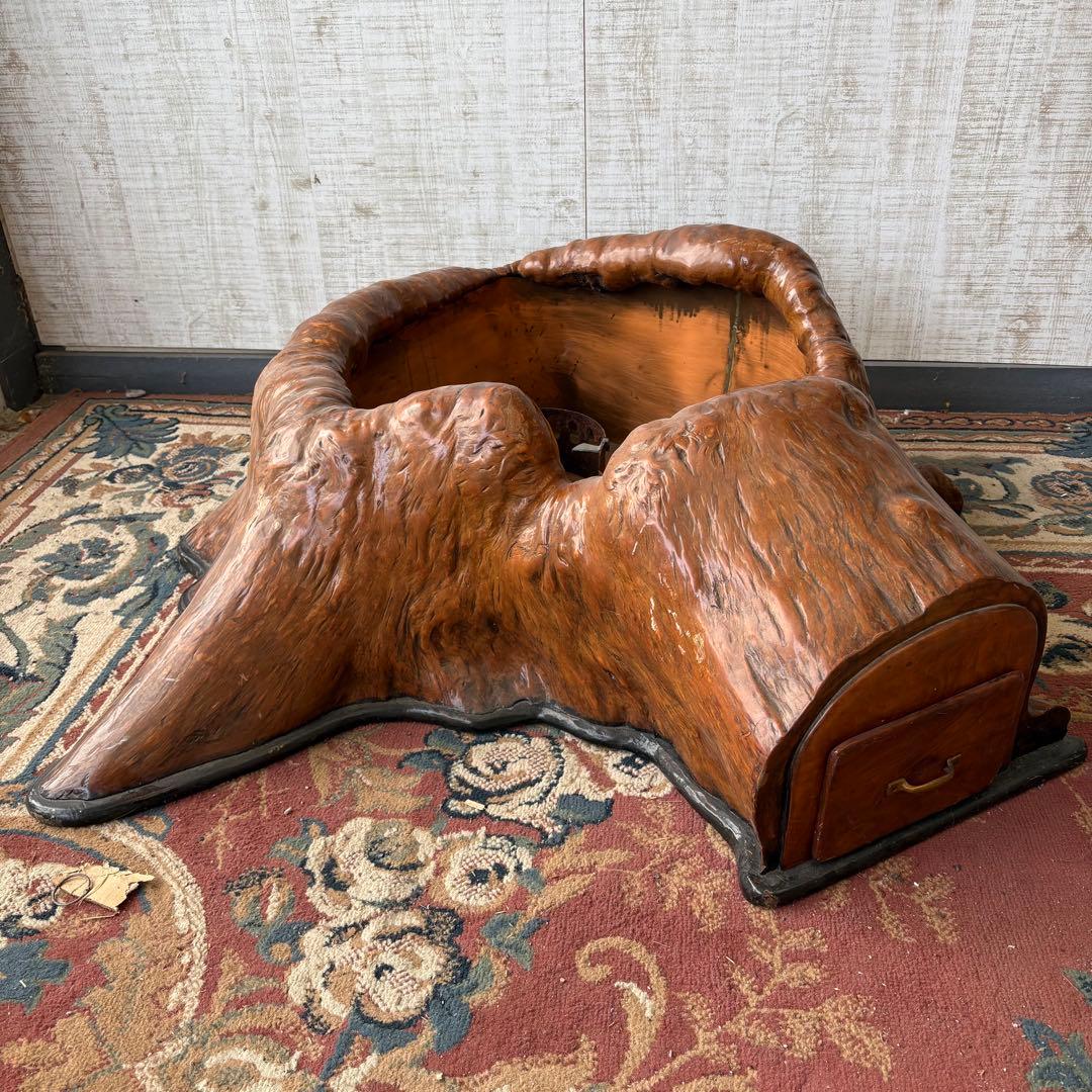 昭和レトロ 古家具 屋久杉 切り株火鉢 天然木製 大型火鉢 囲炉裏 古民家古道具