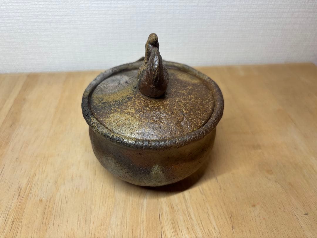 54.備前焼 宝瓶 登り窯 鶏 にわとり ニワトリ 手びねり 急須