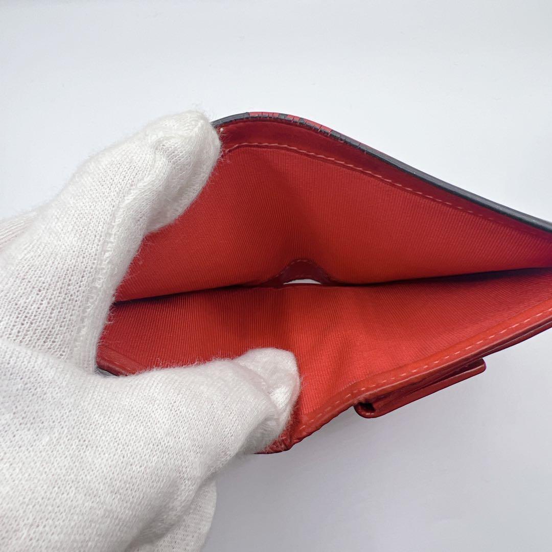 ✨箱付き✨　クリスチャンルブタン スタッズ 二つ折り財布 黒 レッド