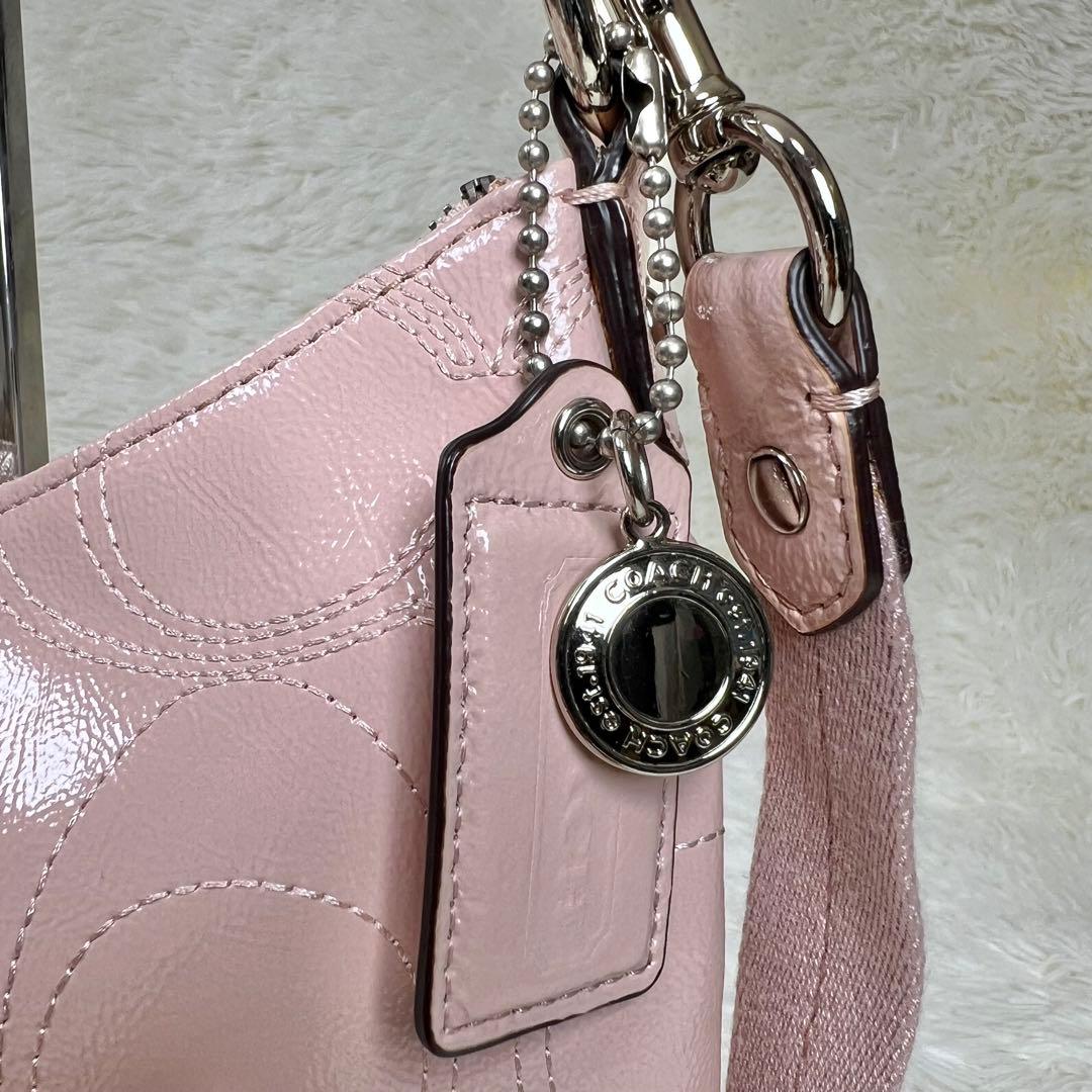 コーチ ワンショルダー アクセサリーポーチ シグネチャー 2way ピンク