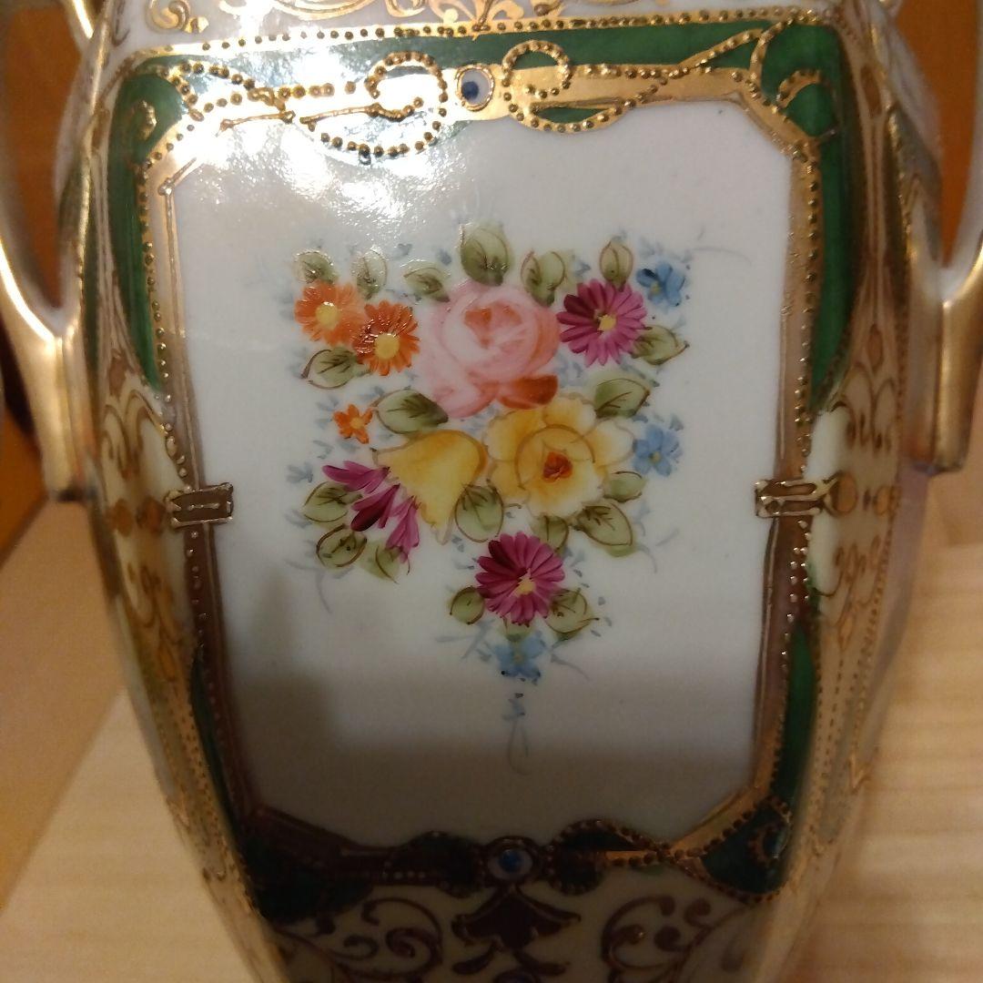 kinjo china 　飾り壺　オブジェ　花柄　アンティーク 　壺