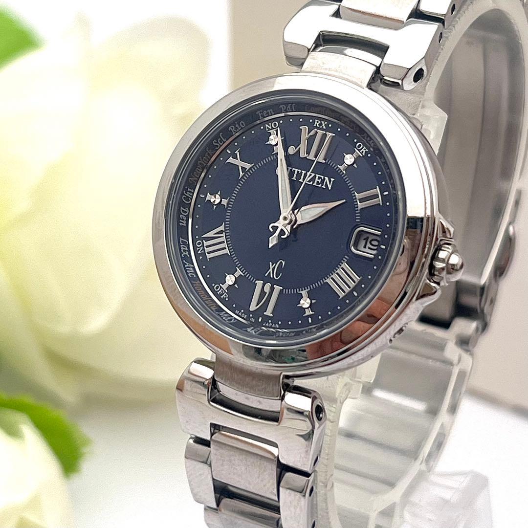 ☆電波ソーラー☆シチズン　クロスシー　ハッピーフライト　レディース腕時計　デイト