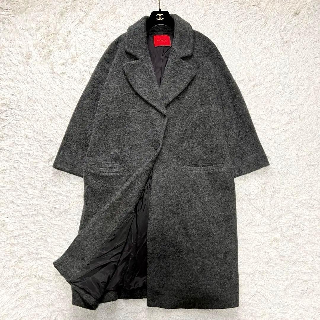 近年 マックスマーラ シャギーロングチェスターコート オーバーサイズ XL相当