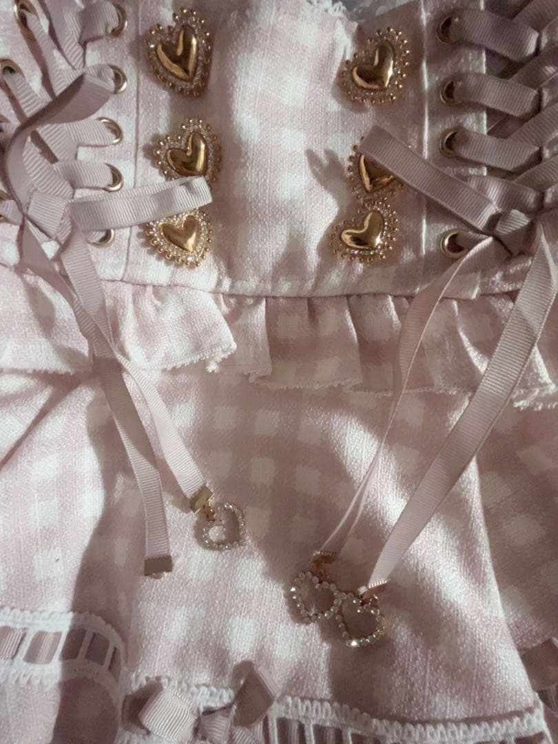 ♡はしごリボンギンガムティアードスカパン♡